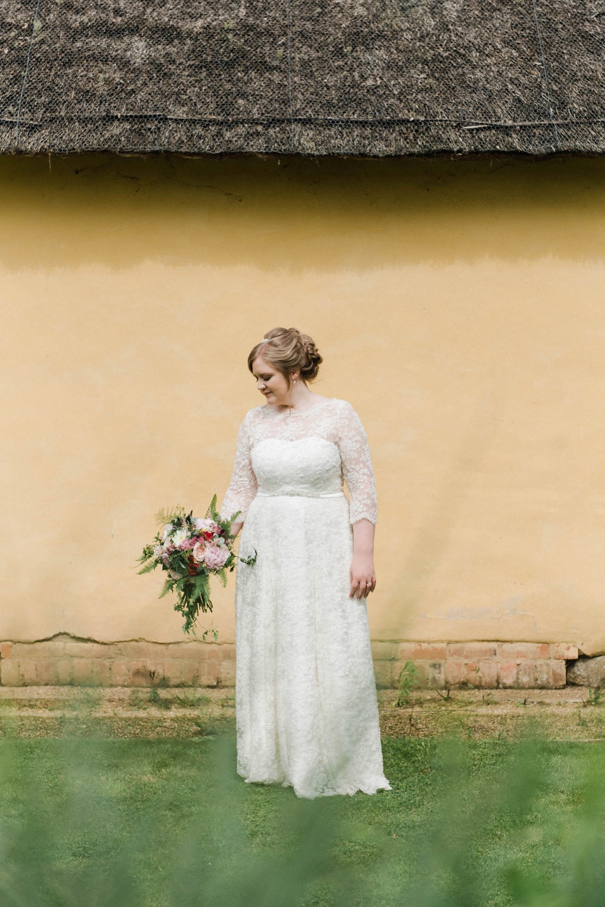 48 A bride who made her own dress for her elegant garden party wedding