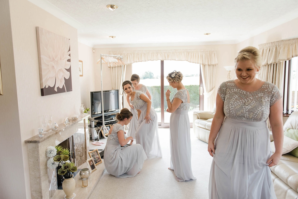 5 A bride who made her own dress for her elegant garden party wedding