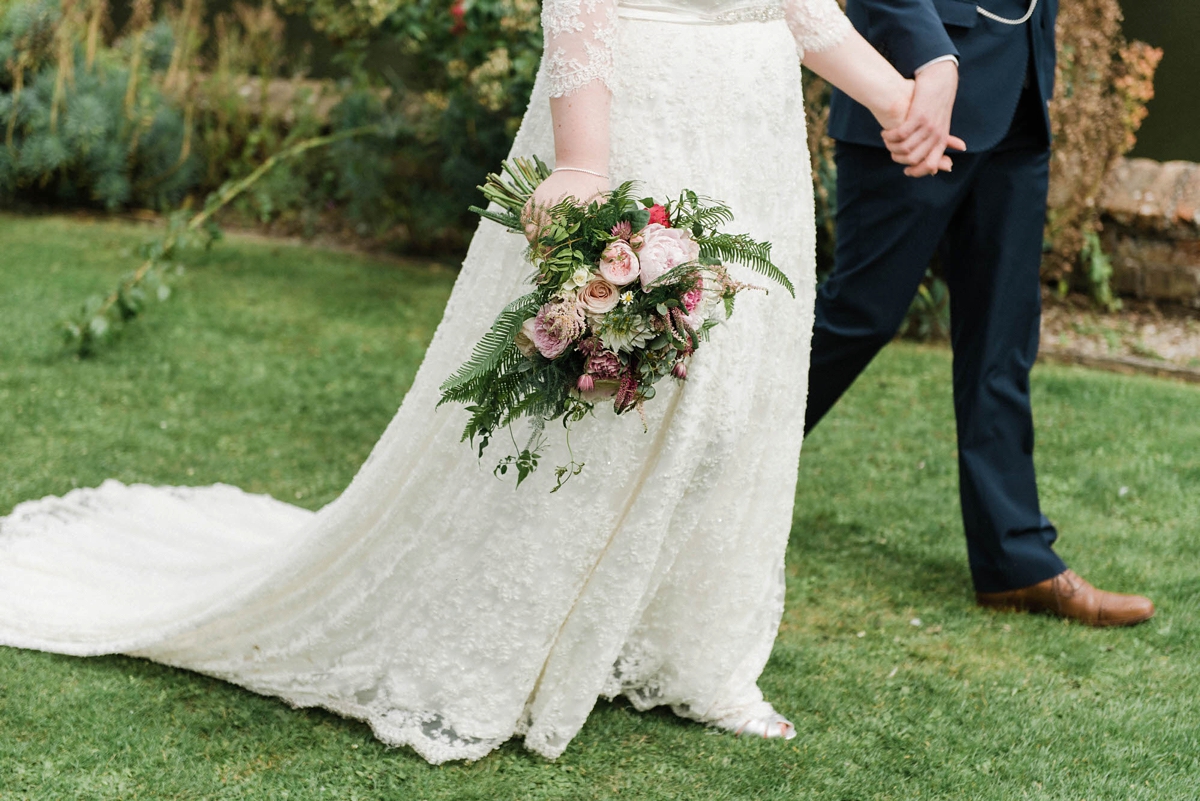 55 A bride who made her own dress for her elegant garden party wedding