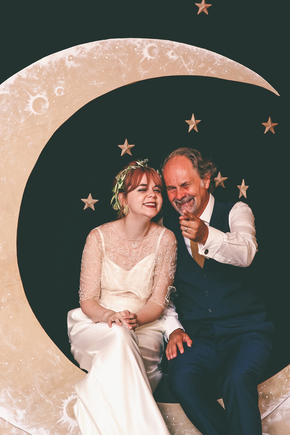 61 A bride in a selfmade jumpsuit for her industrial warehouse wedding in Manchester