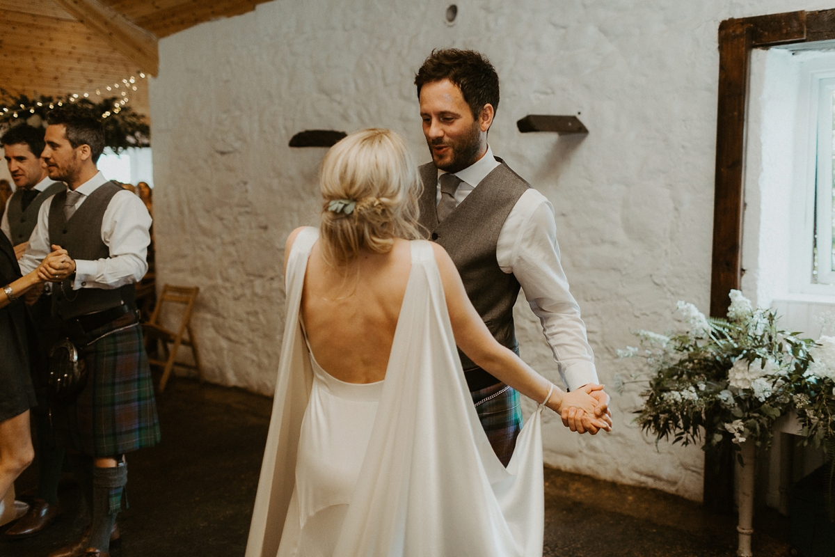 62 A Houghton NYC gown for bohemian inspired wedding on a farm