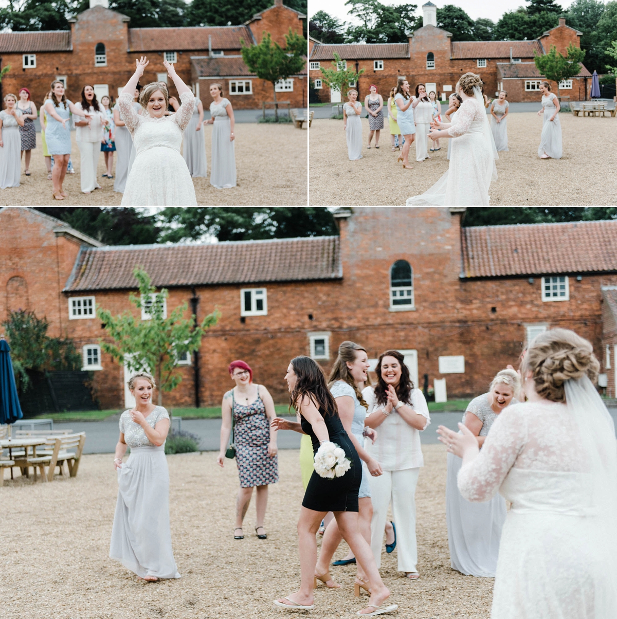 64 A bride who made her own dress for her elegant garden party wedding