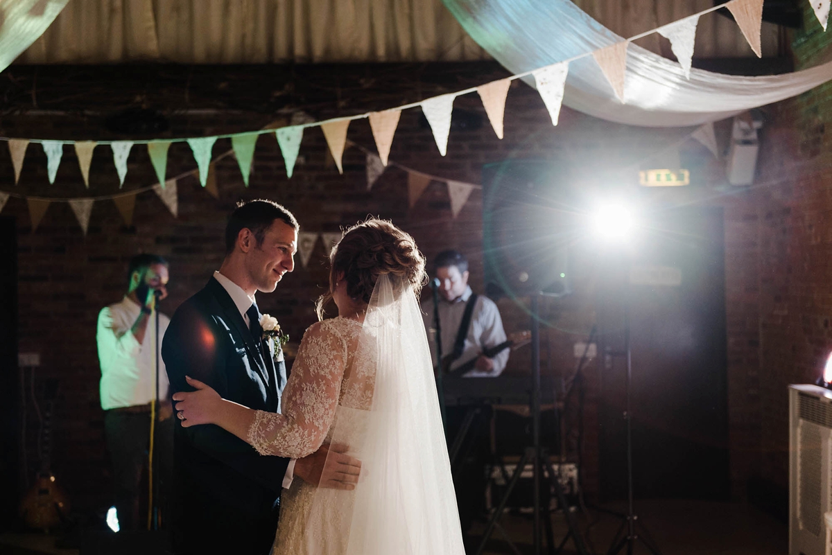 65 A bride who made her own dress for her elegant garden party wedding