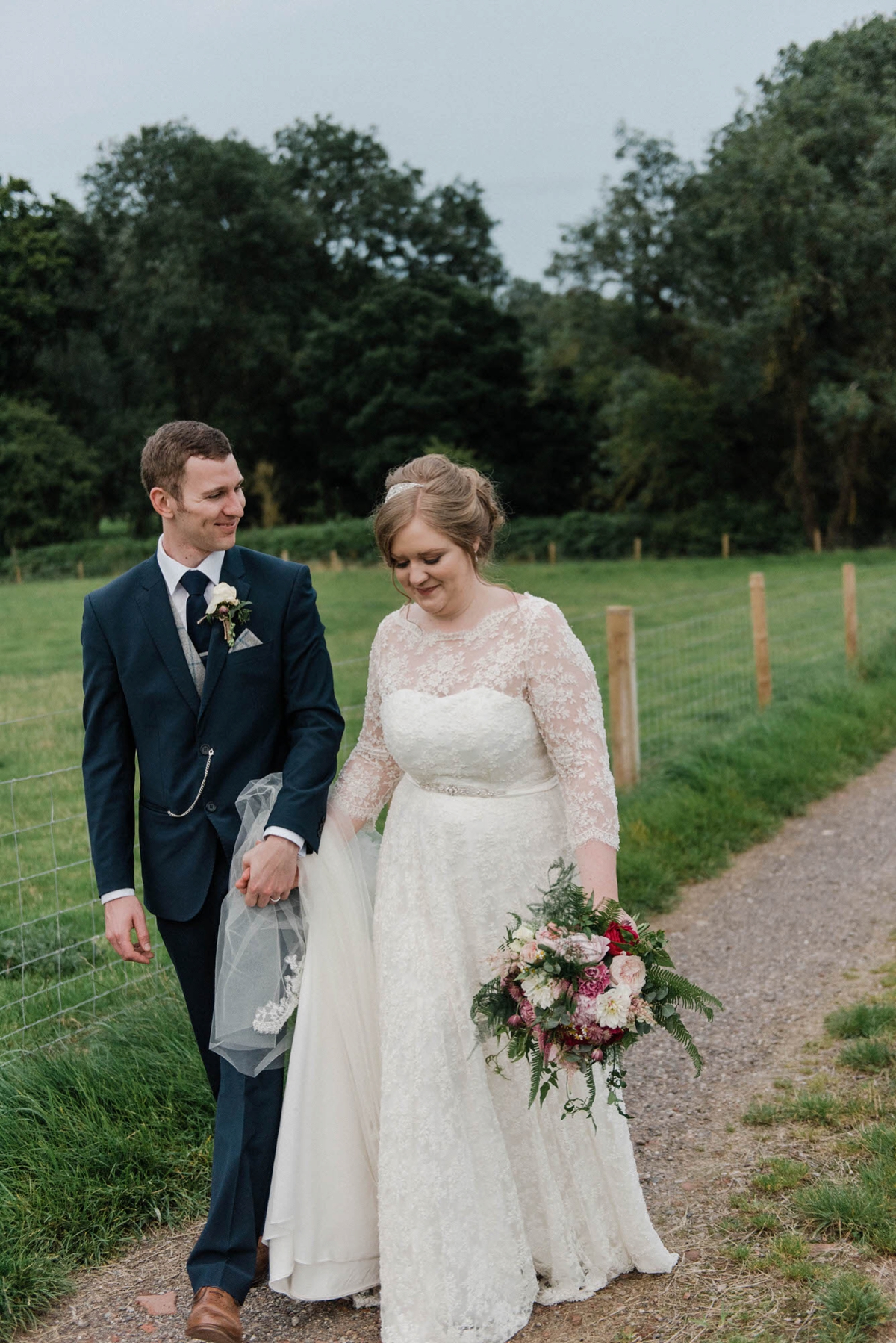 67 A bride who made her own dress for her elegant garden party wedding