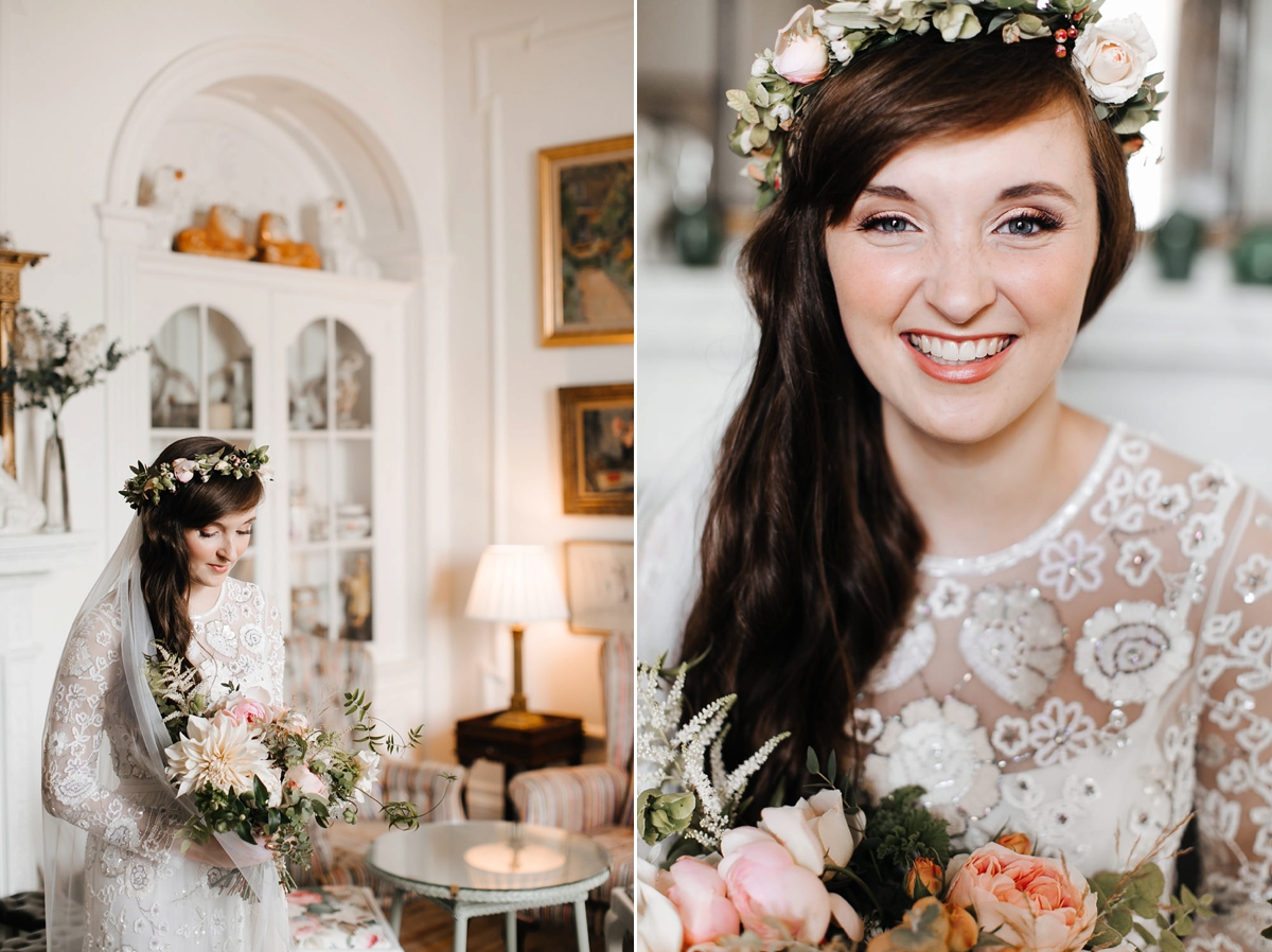 10 A bohemian and botanical inspired wedding with a Needle and Thread dress