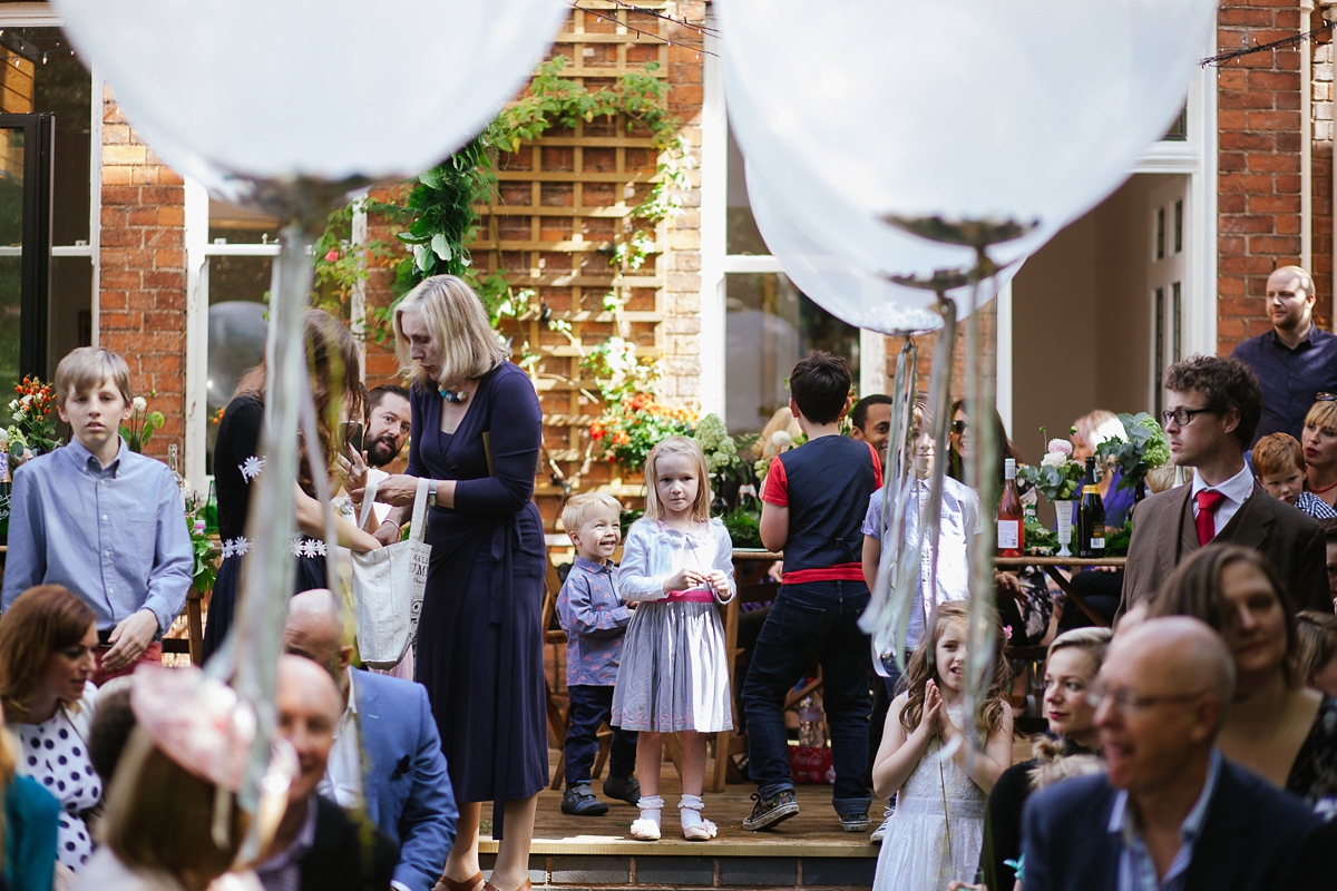 11 A pale blue dress for an intimate family garden wedding