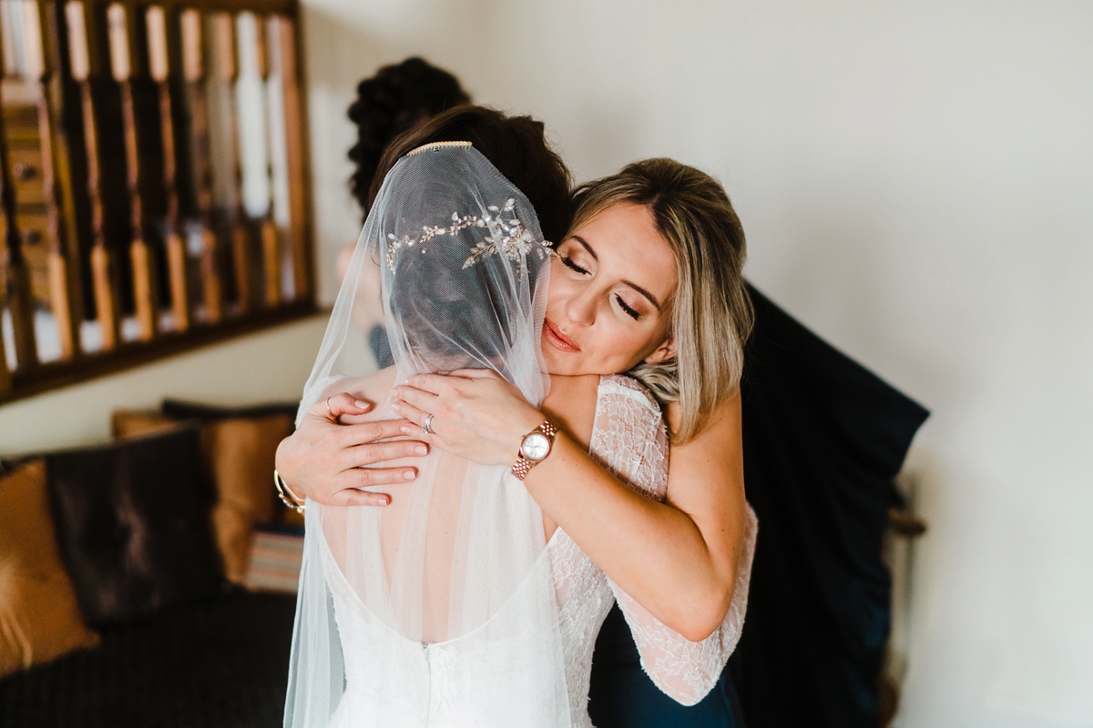 11 An Anna Kara dress for a winter barn wedding in greens and neutrals