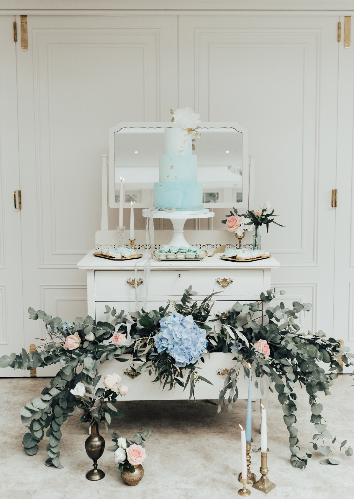 11 Something Blue wedding and bridal inspiration with a handpainted leather jacket