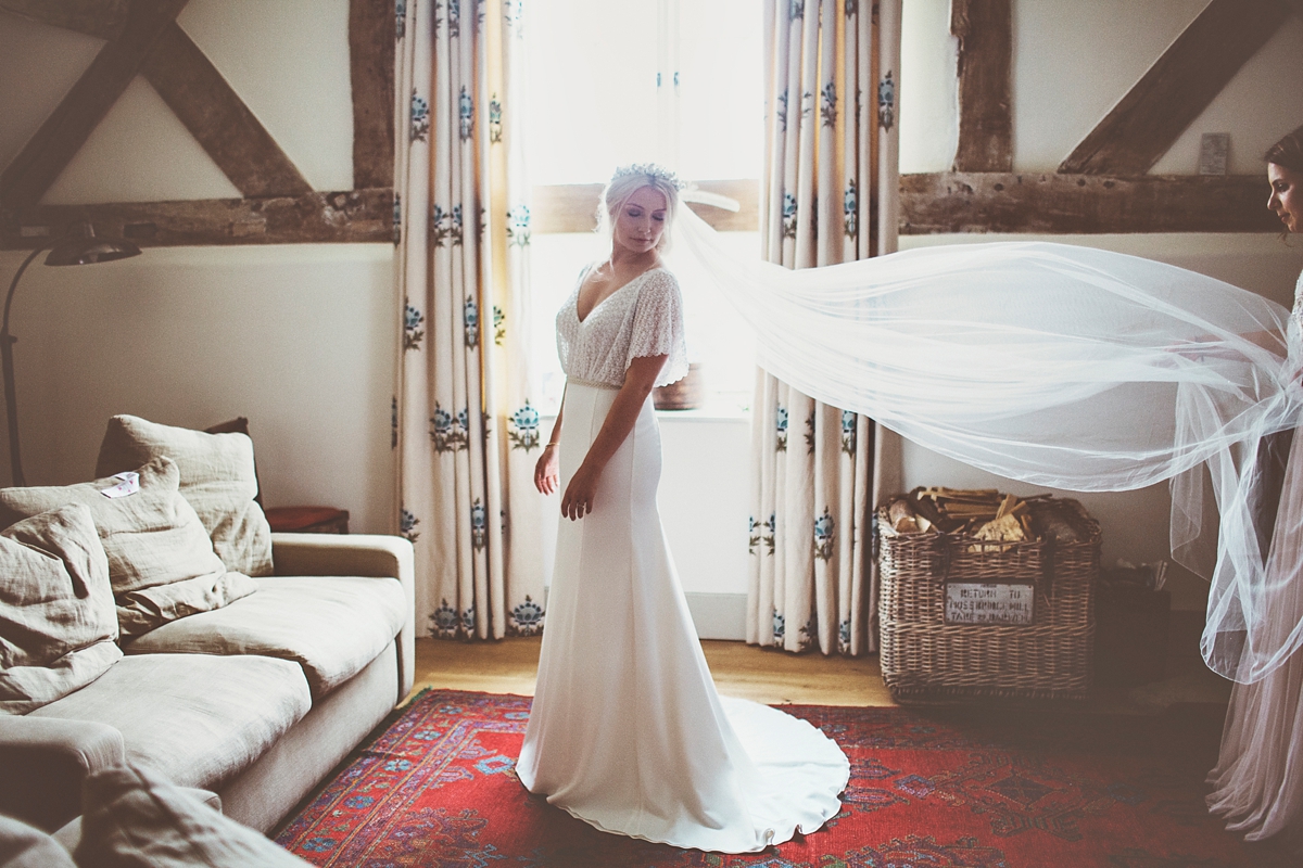 12 A Flora bride dress for a natural and rustic barn wedding in Shropshire