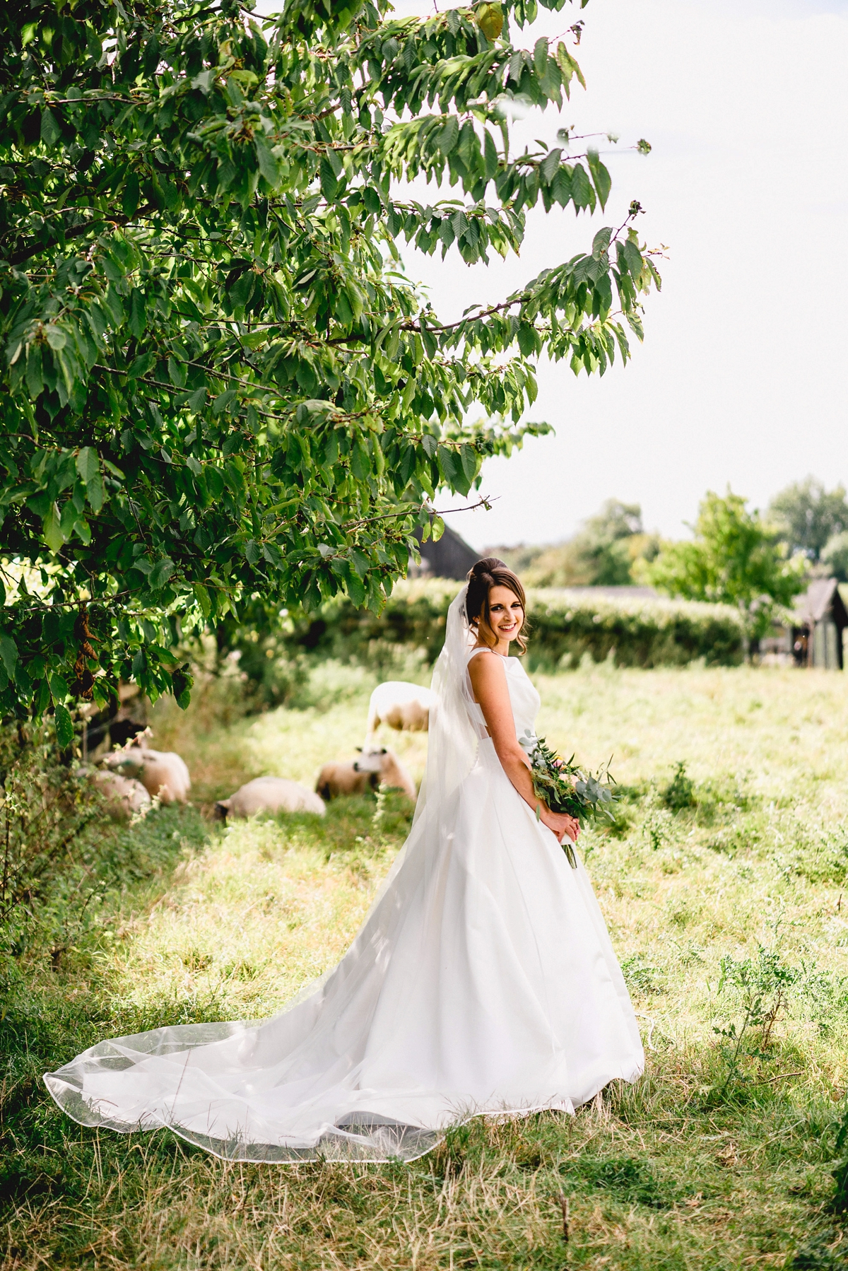 12 A Pronovias backless gownf or a simple relaxed barn wedding