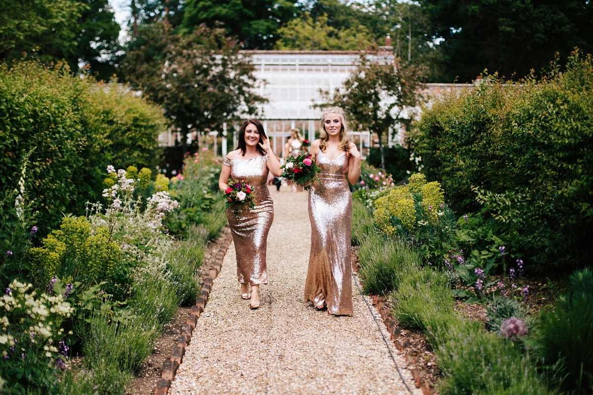 12 An Essense of Australia gown and bridesmaids in gold sequin gowns