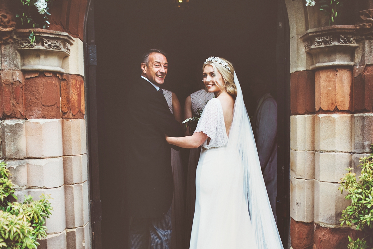 17 A Flora bride dress for a natural and rustic barn wedding in Shropshire