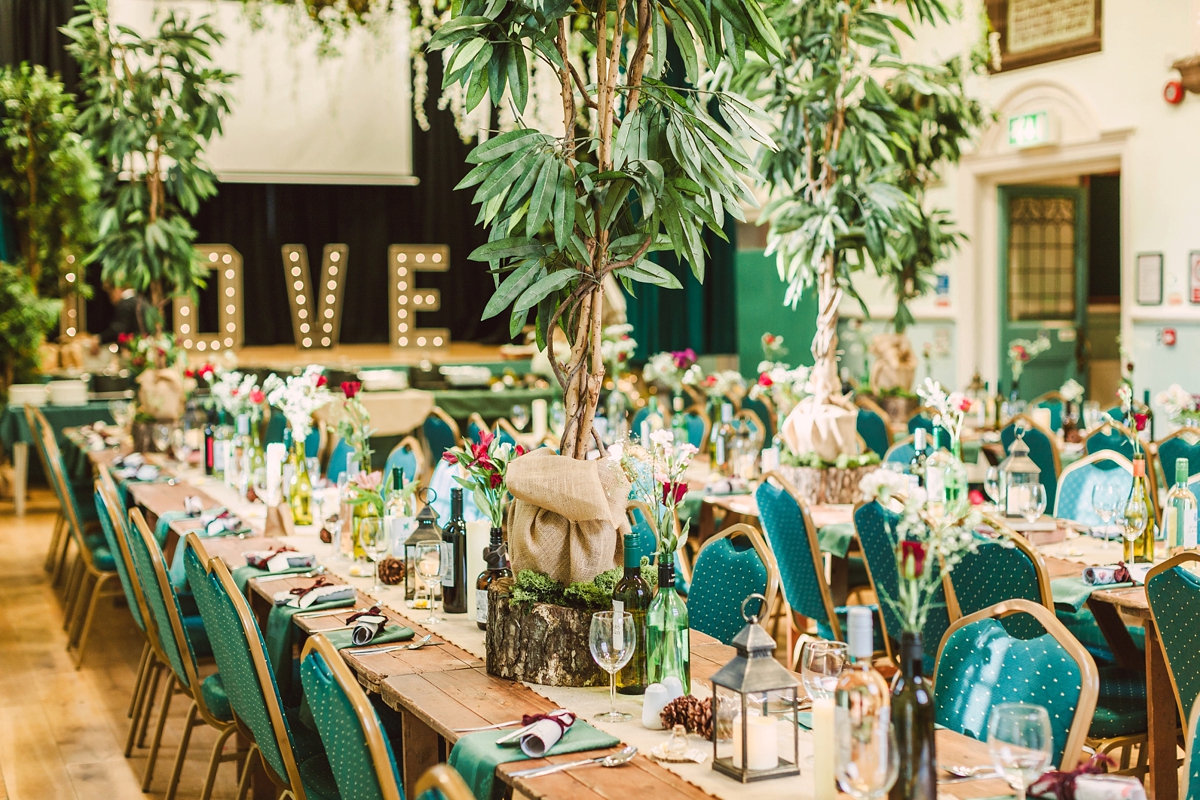 17 A botanical inspired village hall wedding