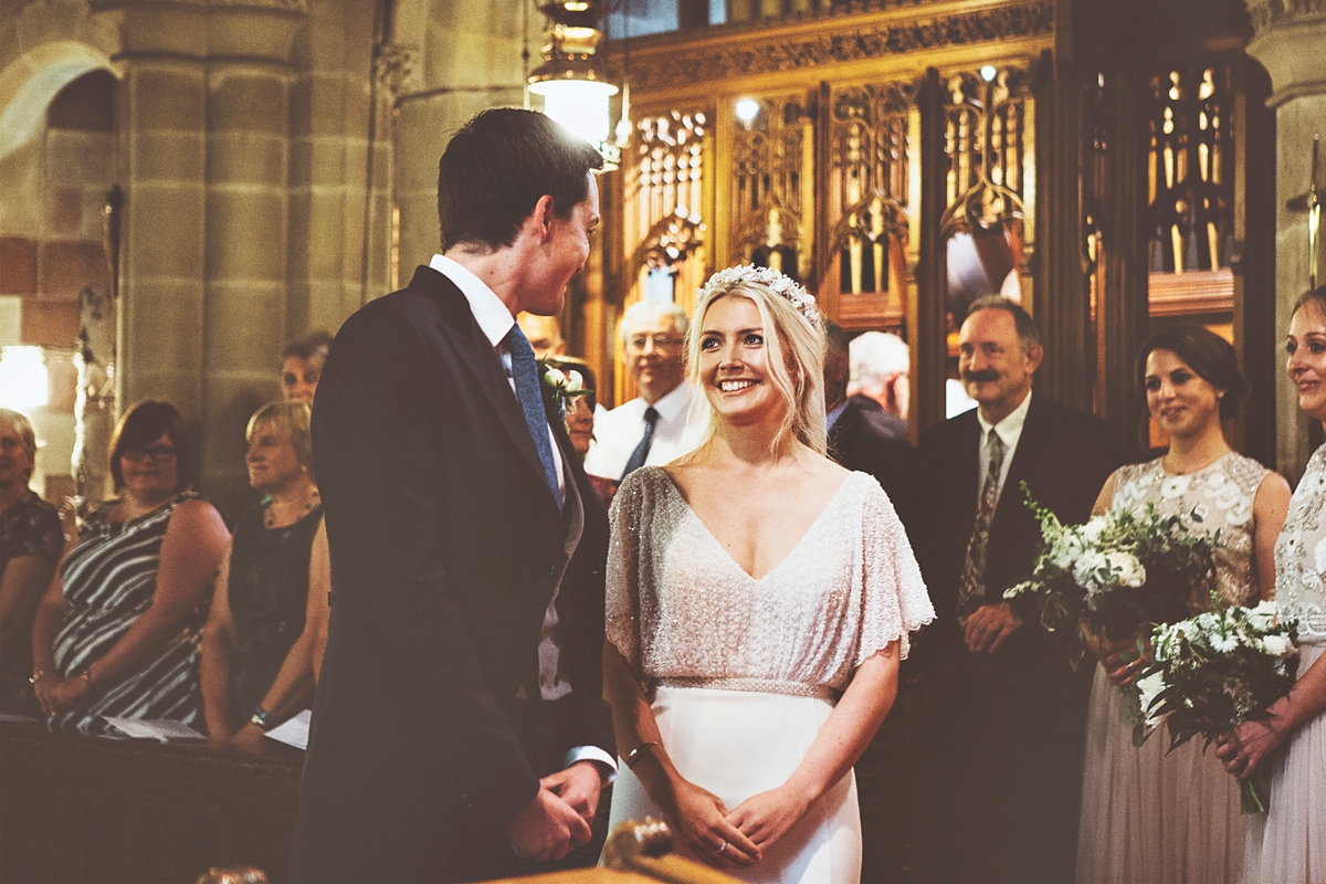 18 A Flora bride dress for a natural and rustic barn wedding in Shropshire