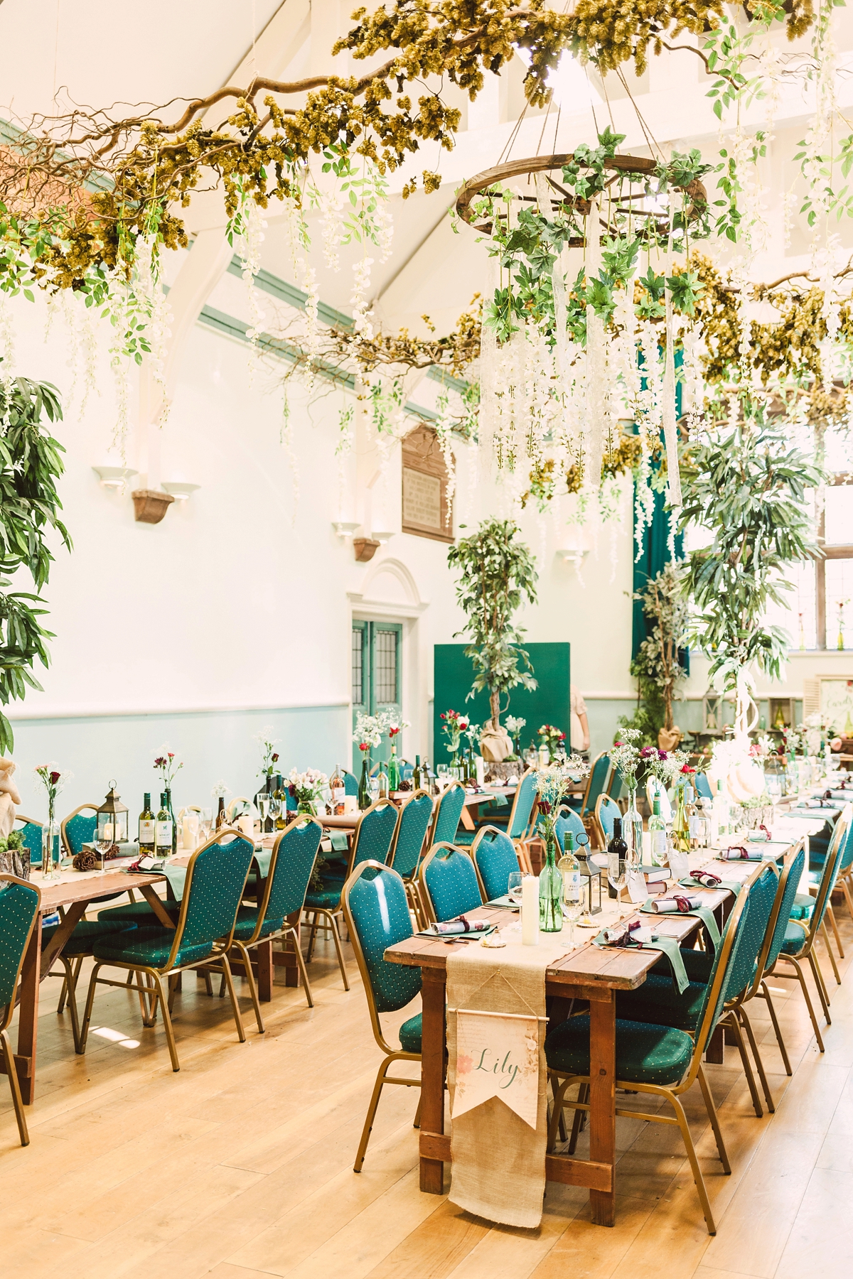 18 A botanical inspired village hall wedding