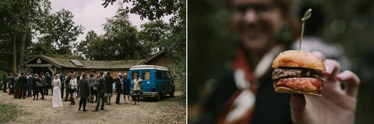 19 A bride wearing a Moonsoon dress for her treetop Autumn wedding