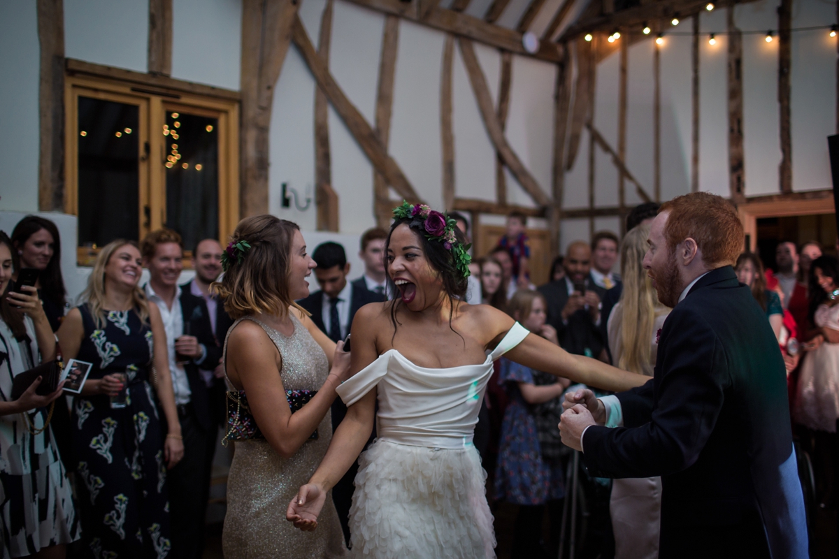 2 A Halfpenny London bride and her feathered skirt and Autumnal Suffolk wedding