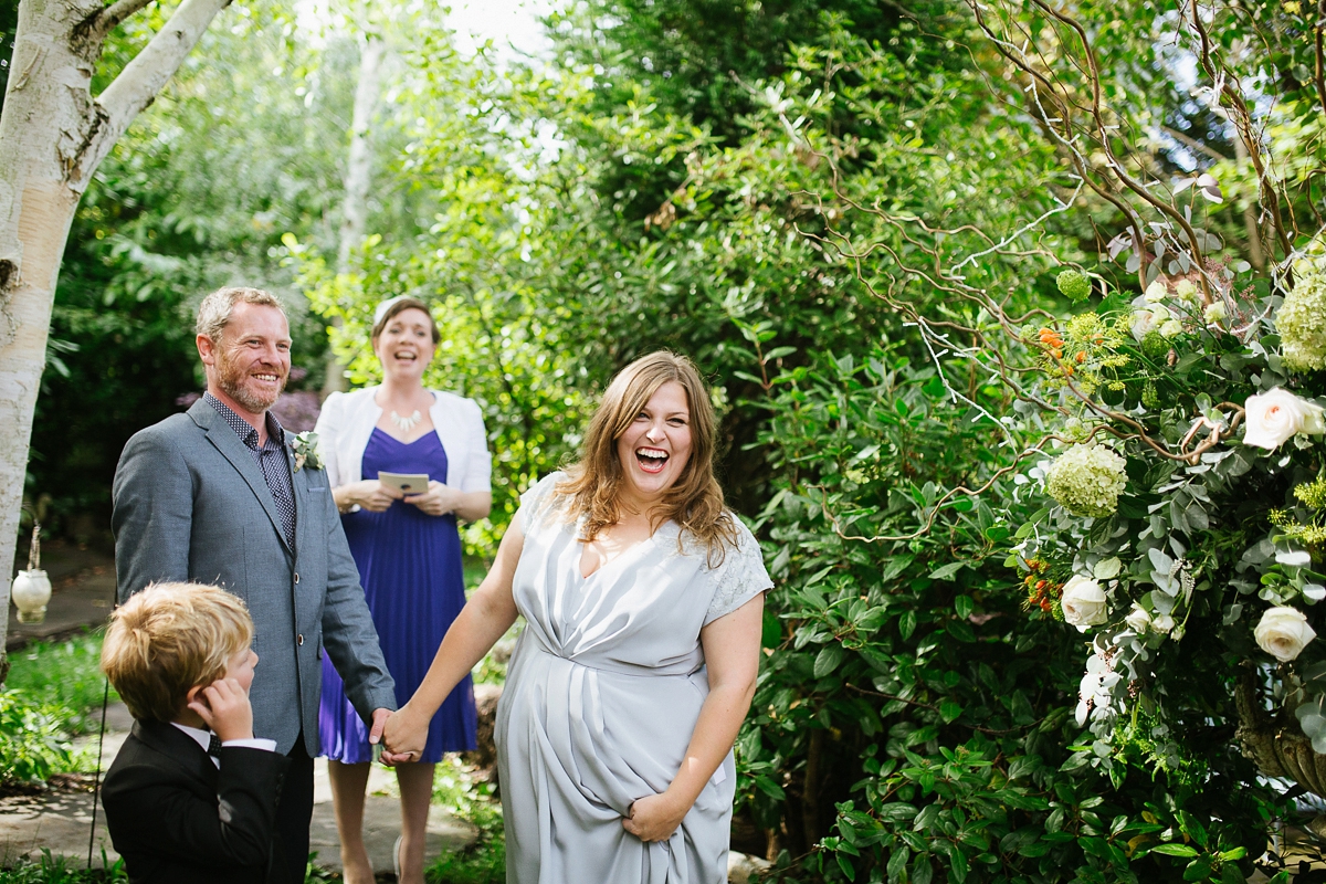 20 A pale blue dress for an intimate family garden wedding