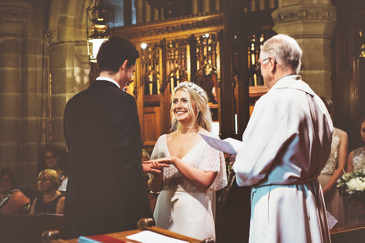 21 A Flora bride dress for a natural and rustic barn wedding in Shropshire