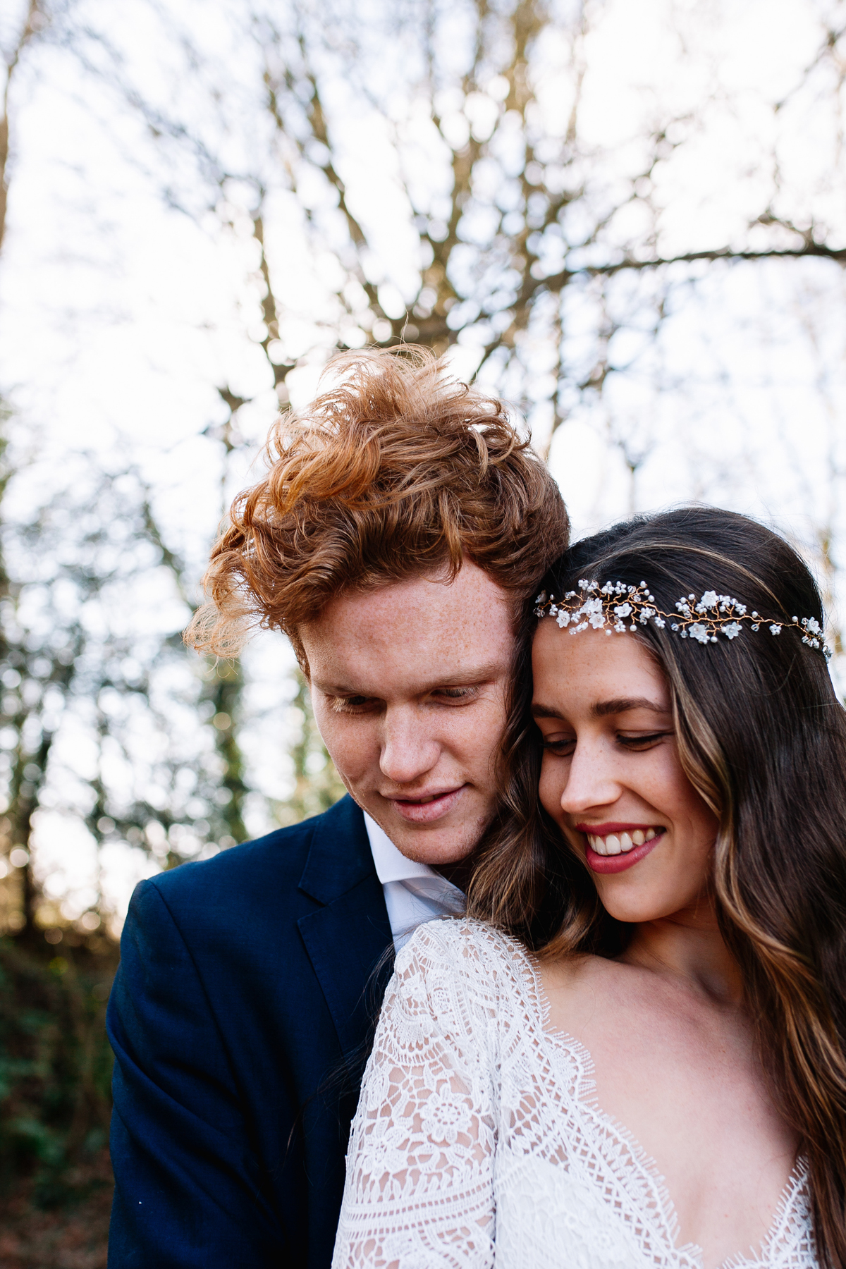 21 Hermione Harbutt Headpieces in a woodland wedding bridal editorial