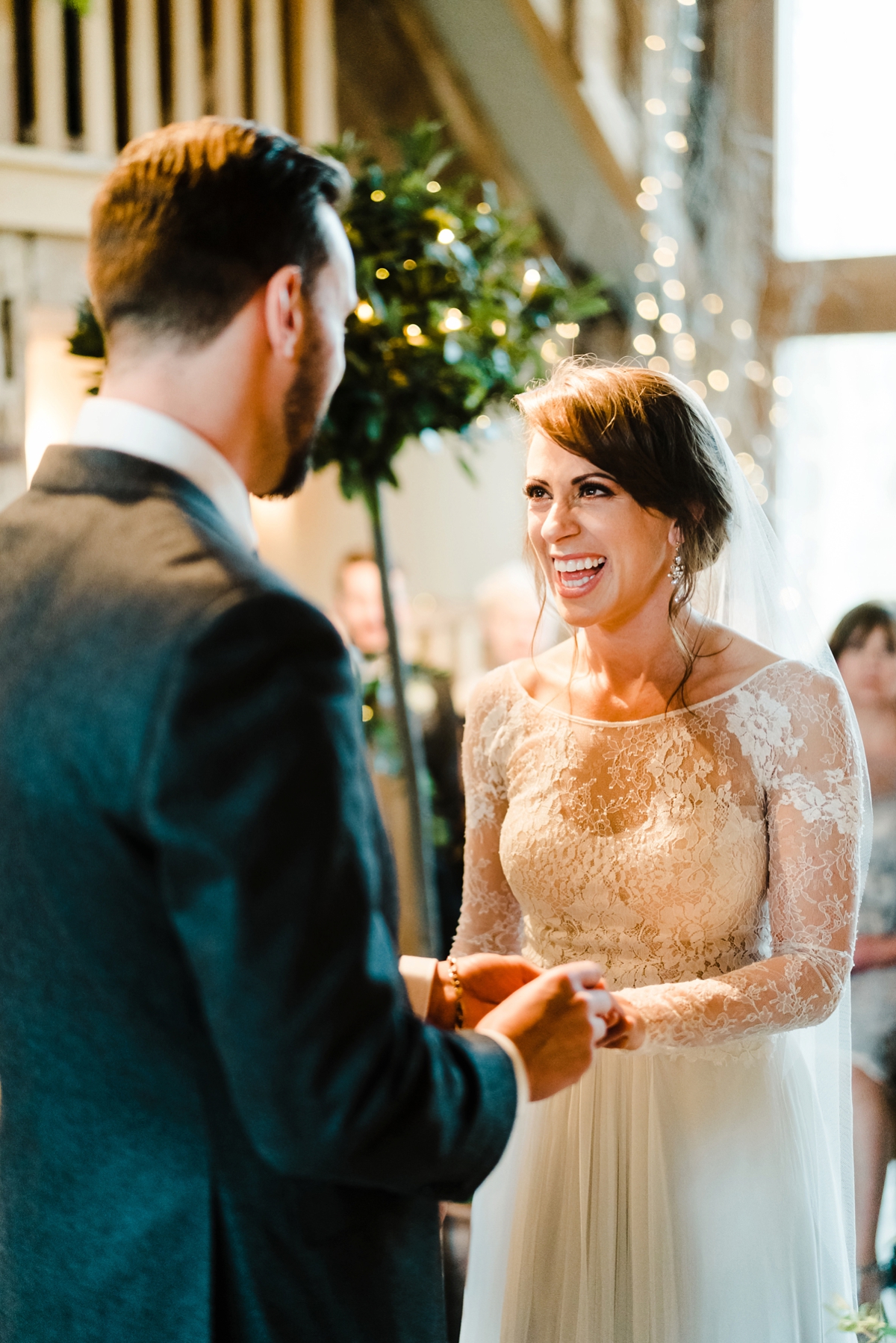 24 An Anna Kara dress for a winter barn wedding in greens and neutrals