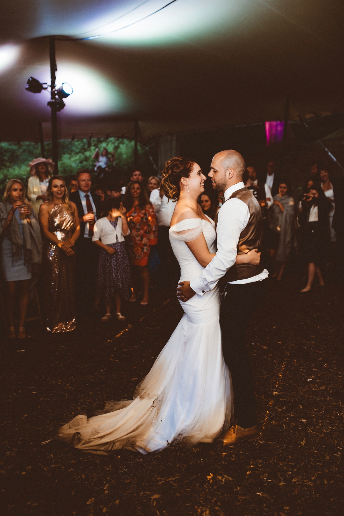 25 An Essense of Australia gown and bridesmaids in gold sequin gowns