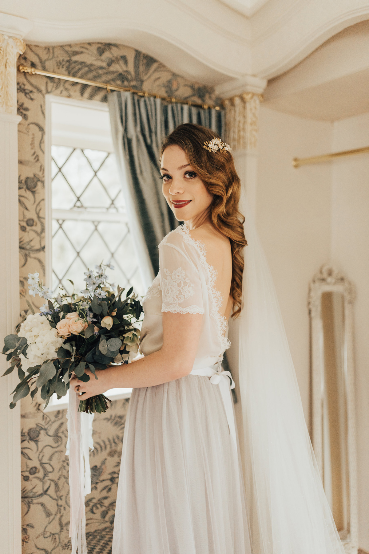 25 Something Blue wedding and bridal inspiration with a handpainted leather jacket