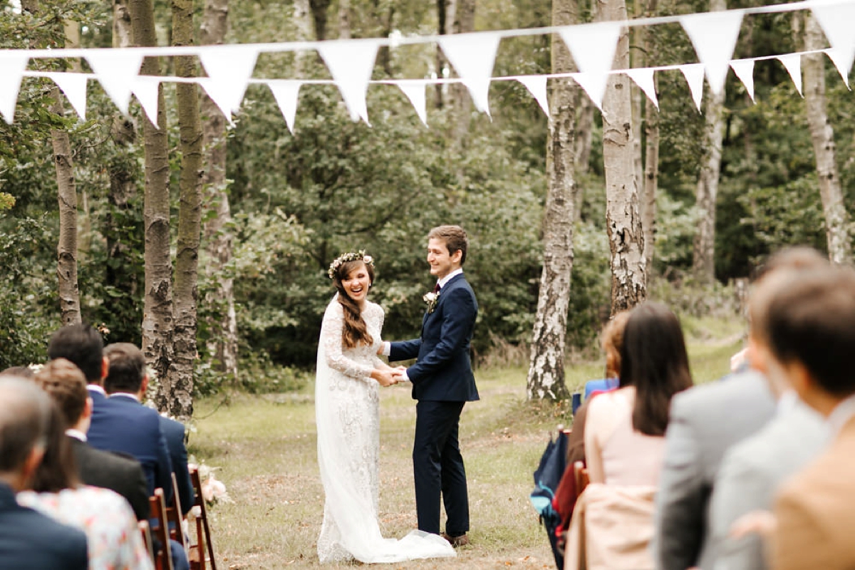 26 A bohemian and botanical inspired wedding with a Needle and Thread dress