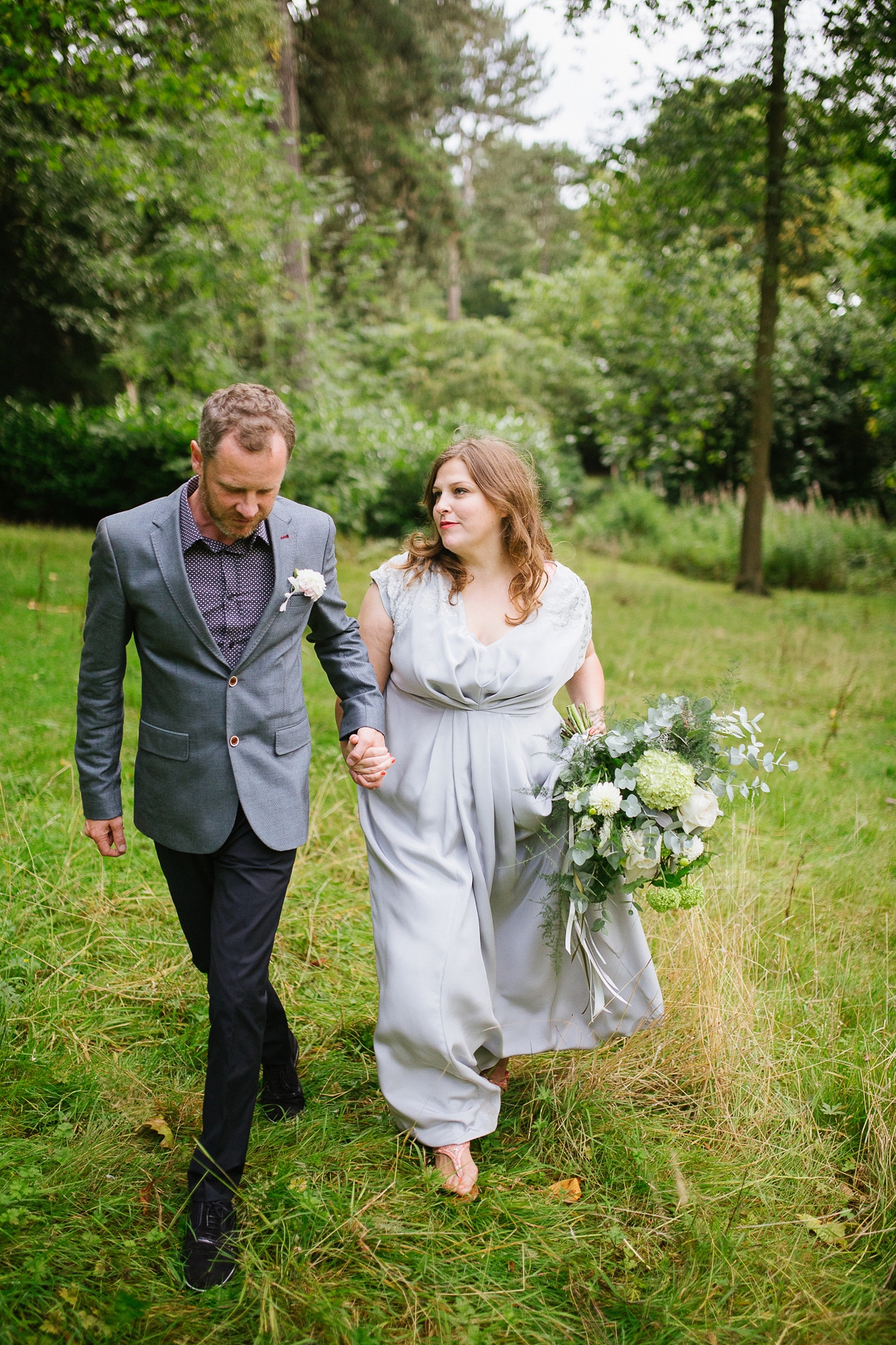 26 A pale blue dress for an intimate family garden wedding