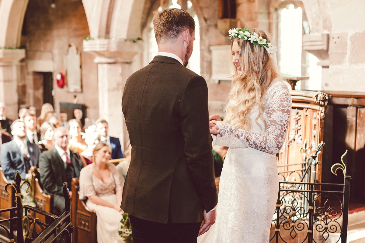 27 A botanical inspired village hall wedding