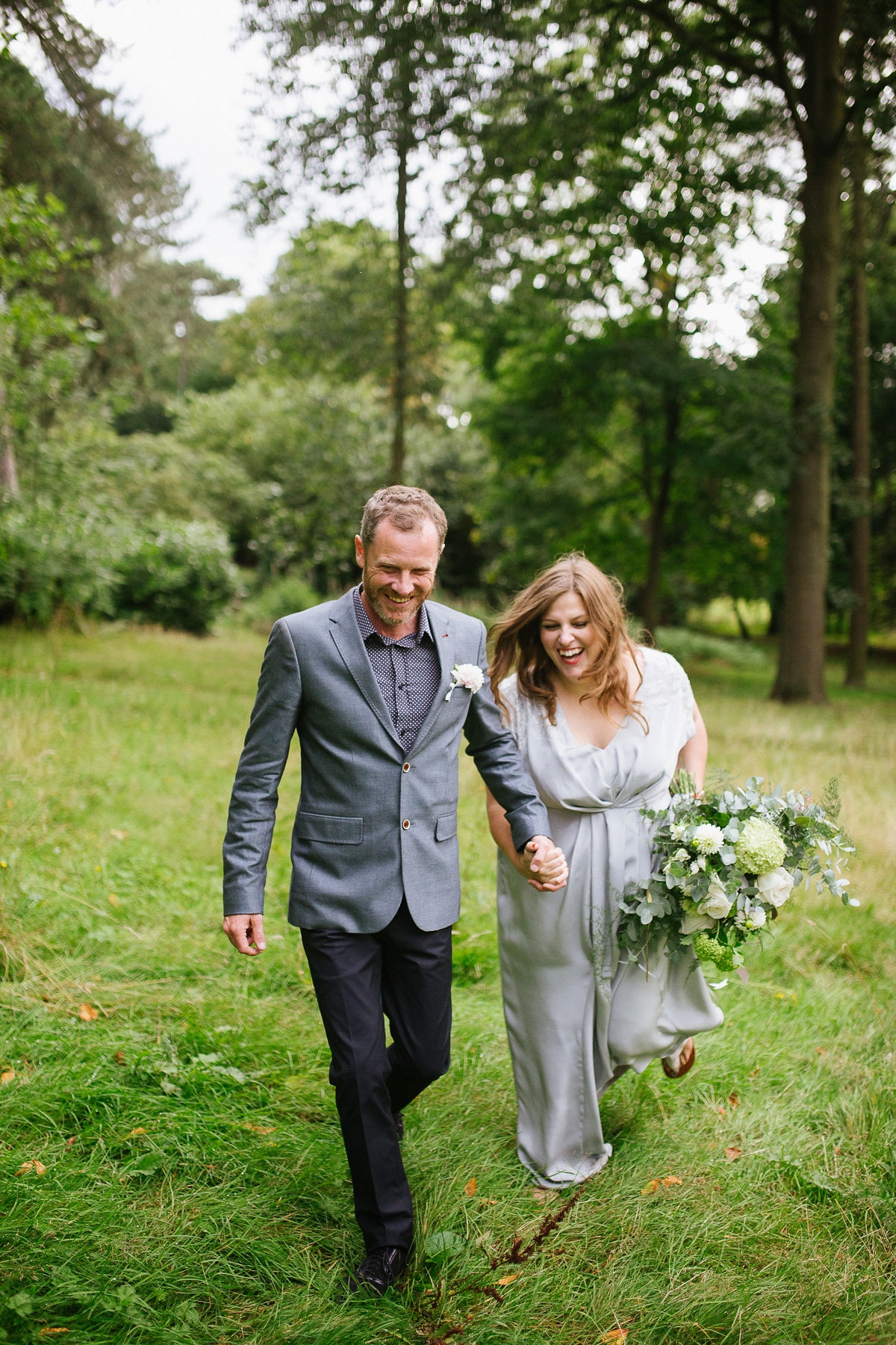 27 A pale blue dress for an intimate family garden wedding