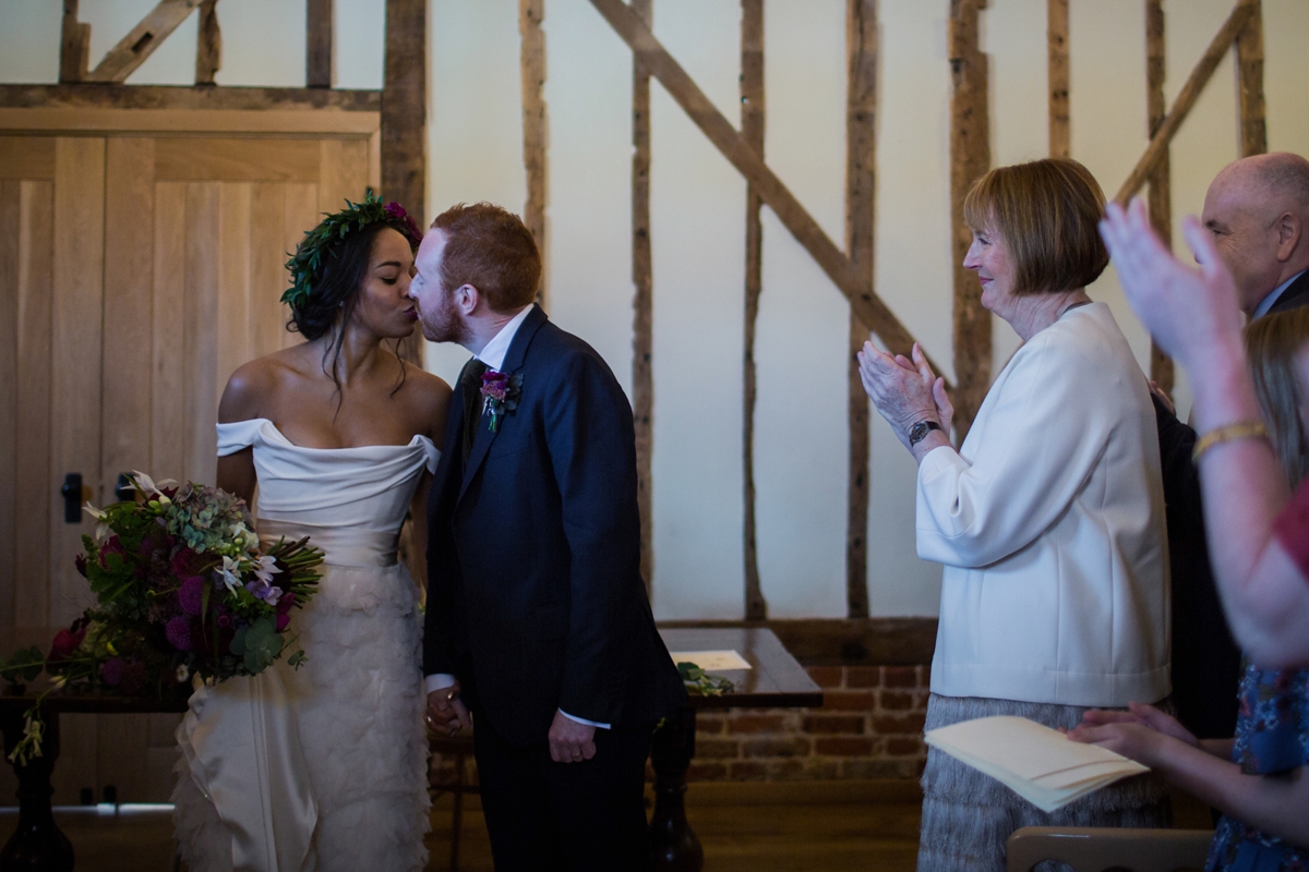 28 A Halfpenny London bride and her feathered skirt and Autumnal Suffolk wedding