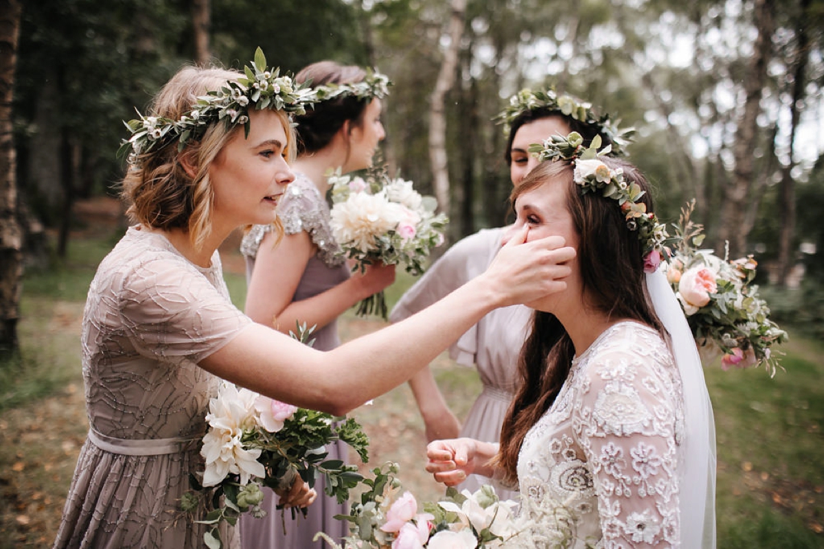 29 A bohemian and botanical inspired wedding with a Needle and Thread dress