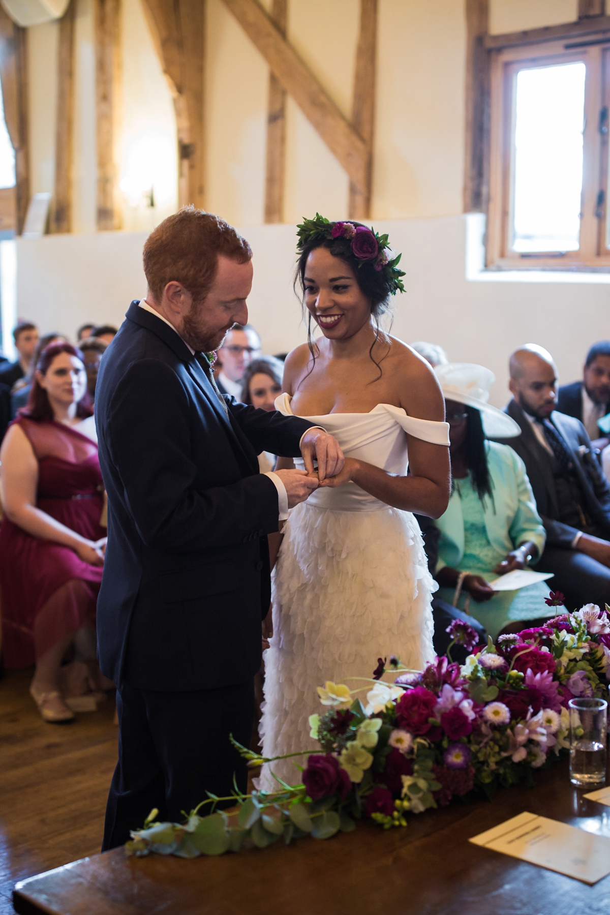 30 A Halfpenny London bride and her feathered skirt and Autumnal Suffolk wedding