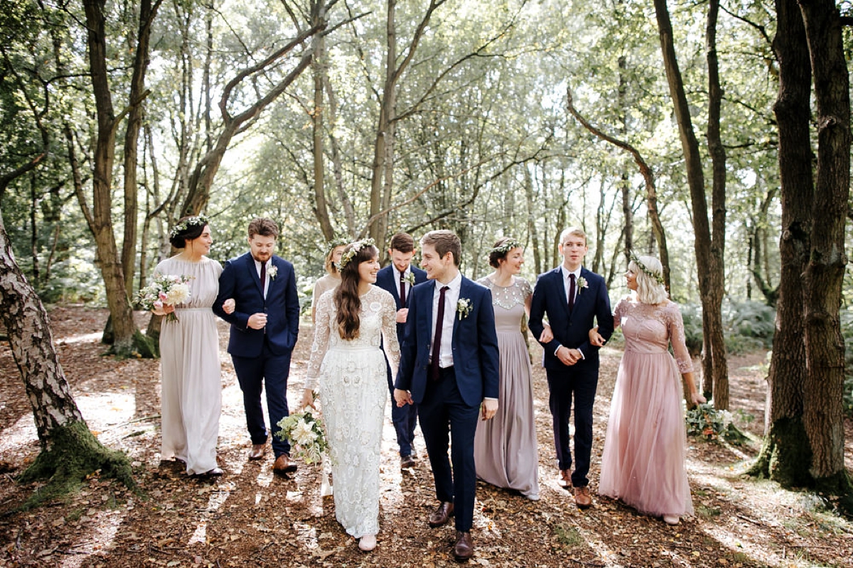 31 A bohemian and botanical inspired wedding with a Needle and Thread dress