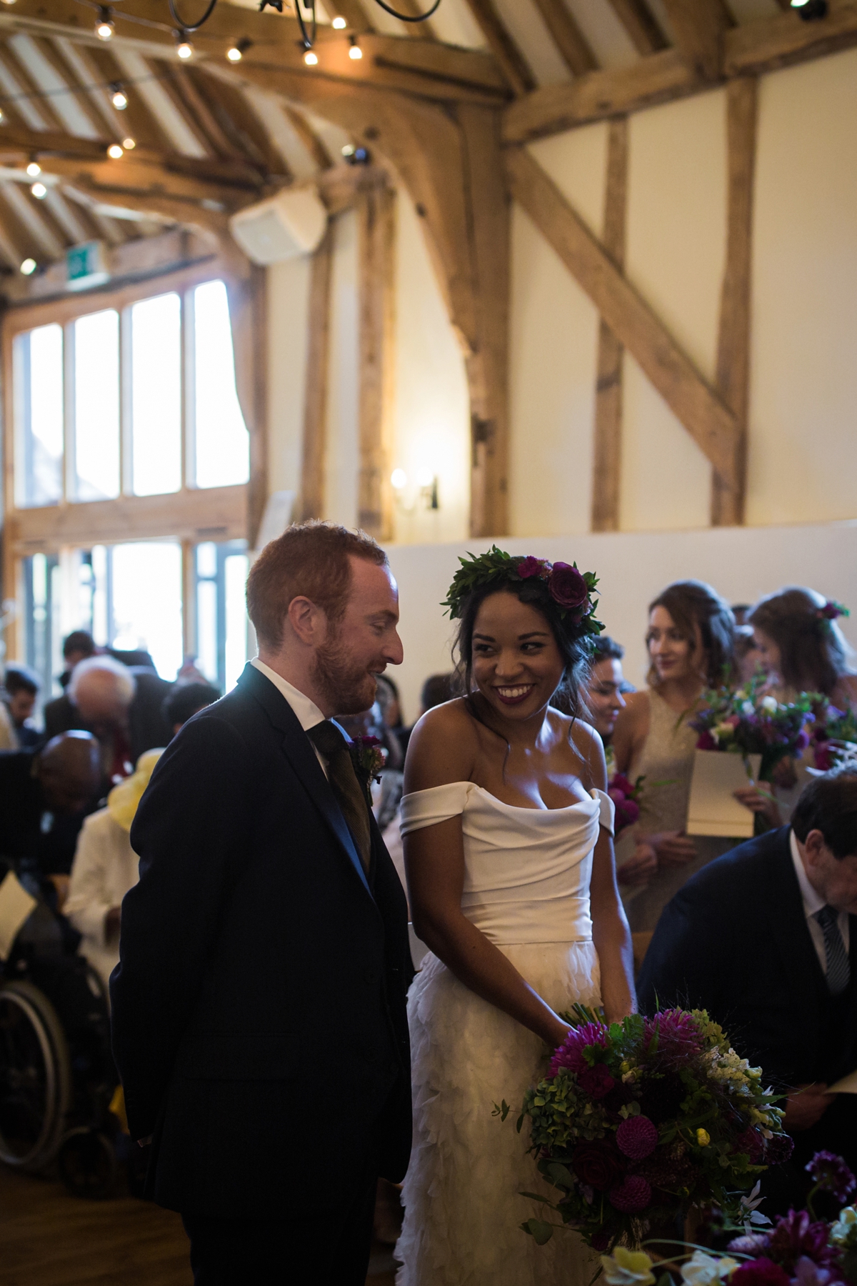 32 A Halfpenny London bride and her feathered skirt and Autumnal Suffolk wedding