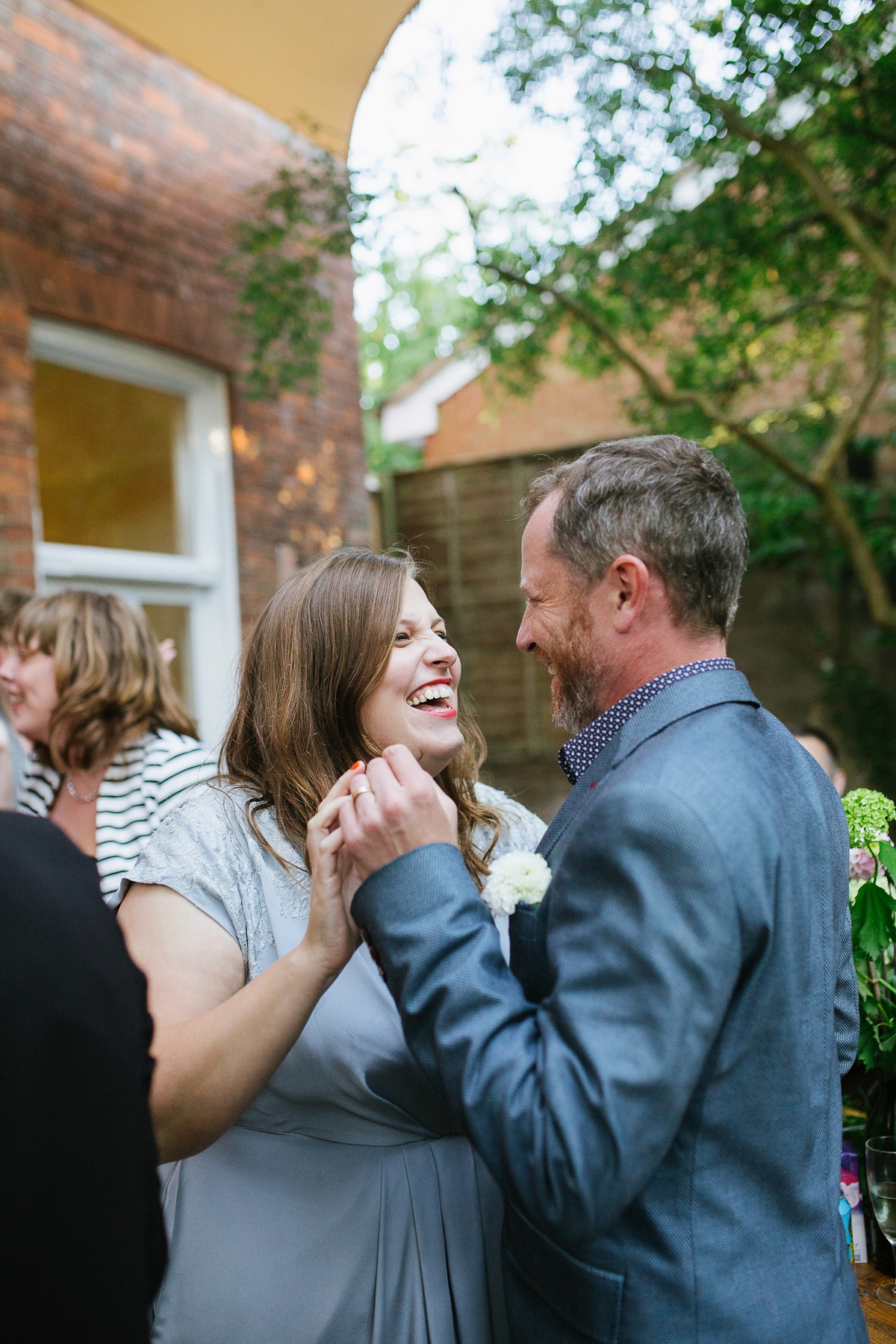 32 A pale blue dress for an intimate family garden wedding