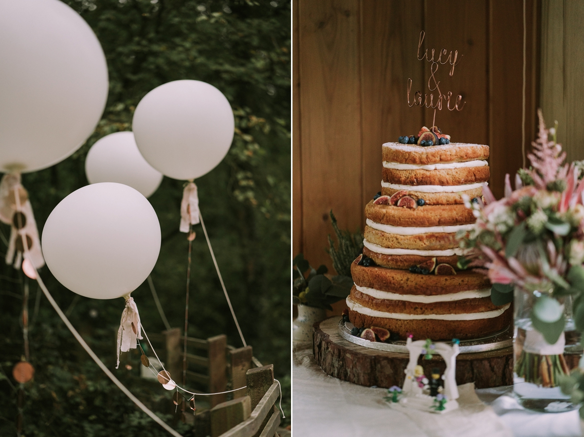 35 A bride wearing a Moonsoon dress for her treetop Autumn wedding