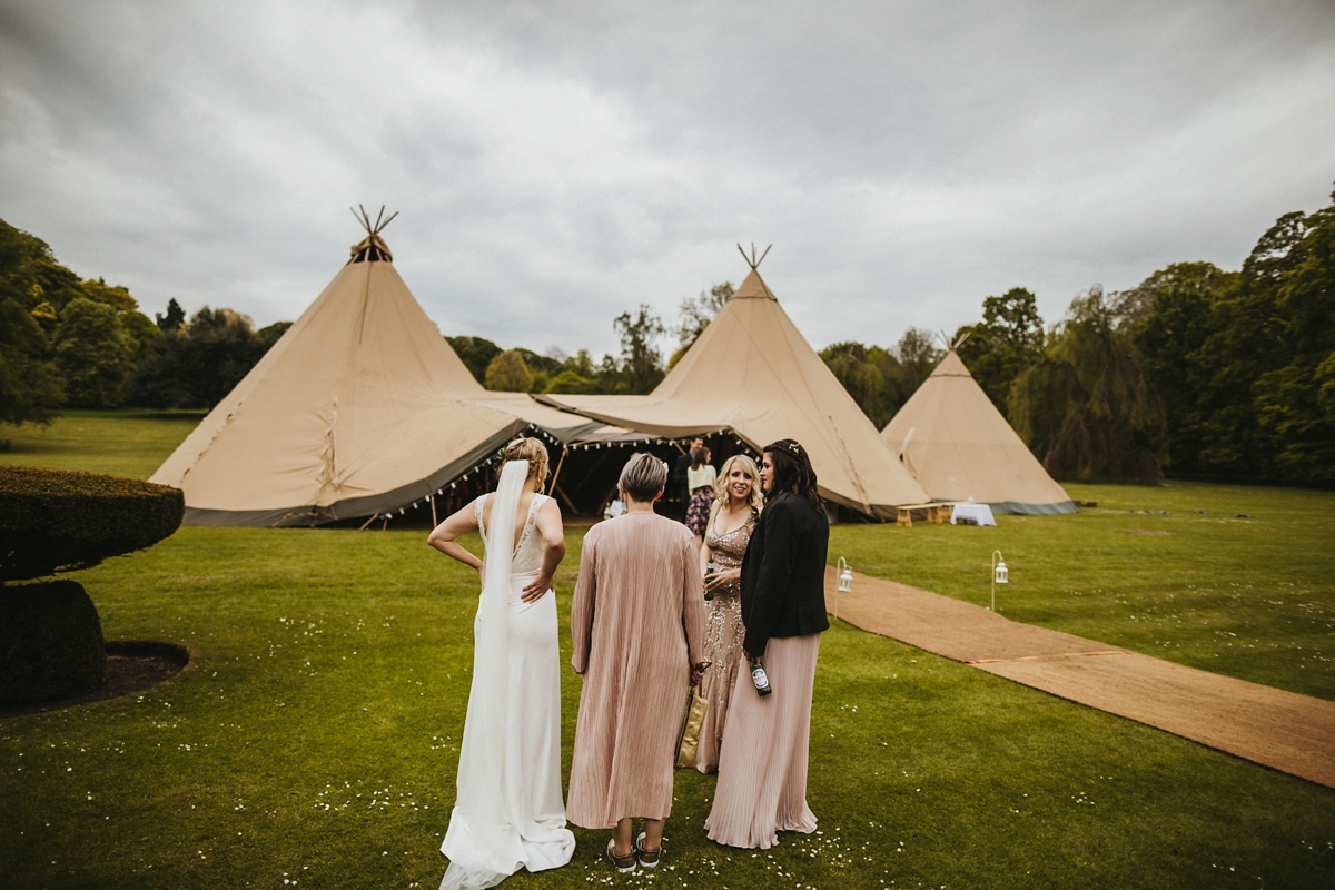36 A Charlie Brear bride for a country house tipi wedding