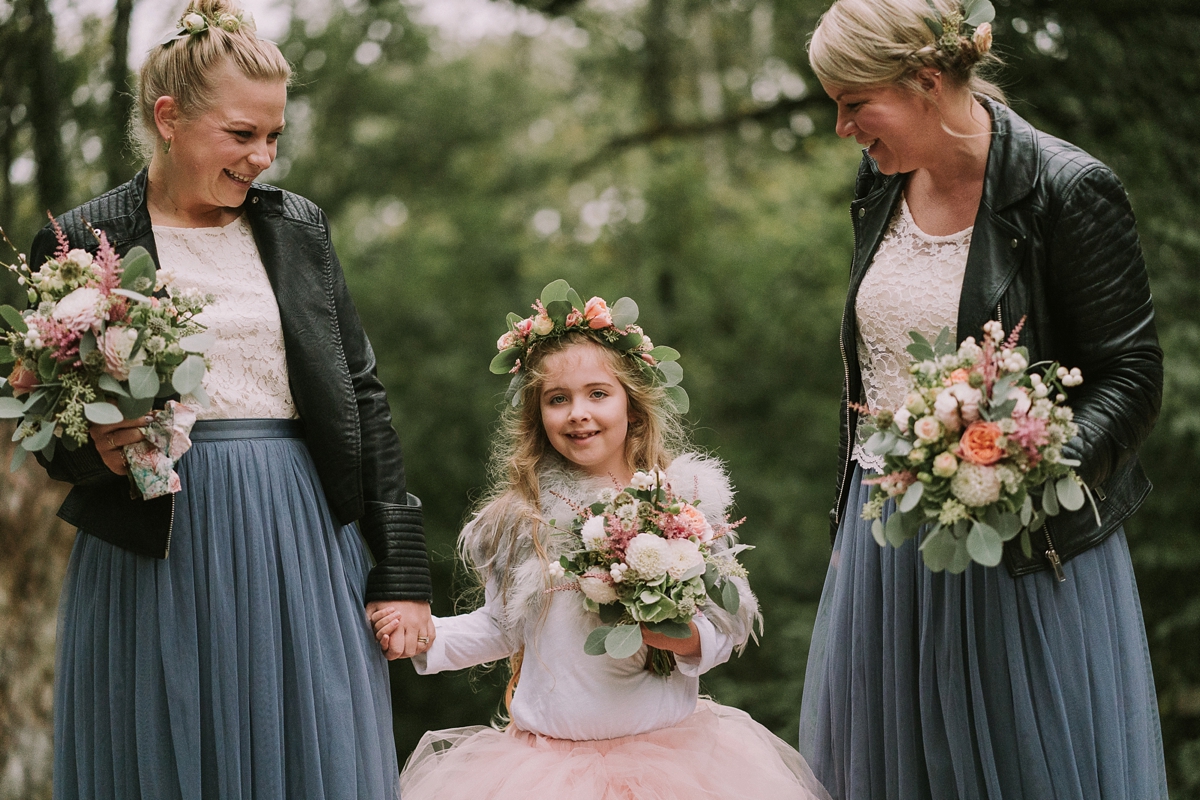 36 A bride wearing a Moonsoon dress for her treetop Autumn wedding