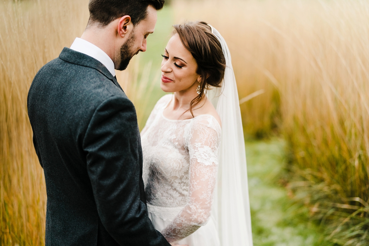 36 An Anna Kara dress for a winter barn wedding in greens and neutrals