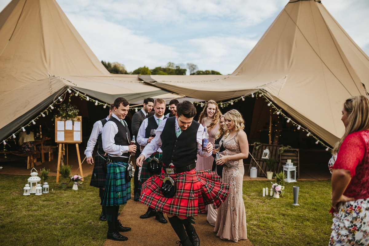 39 A Charlie Brear bride for a country house tipi wedding