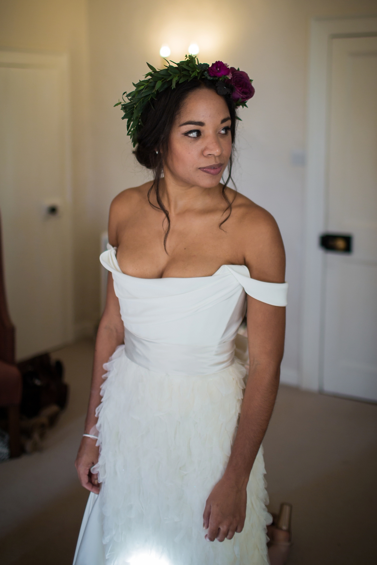 40 A Halfpenny London bride and her feathered skirt and Autumnal Suffolk wedding