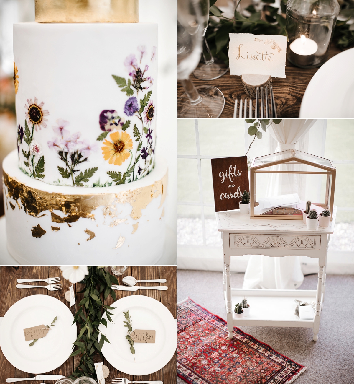 46 A bohemian and botanical inspired wedding with a Needle and Thread dress