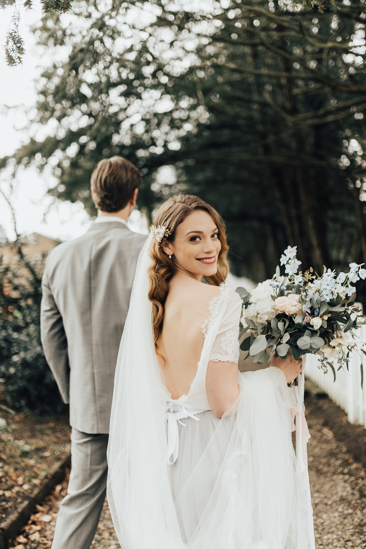 Something Blue Wedding Inspiration and a Handpainted Bridal Leather ...