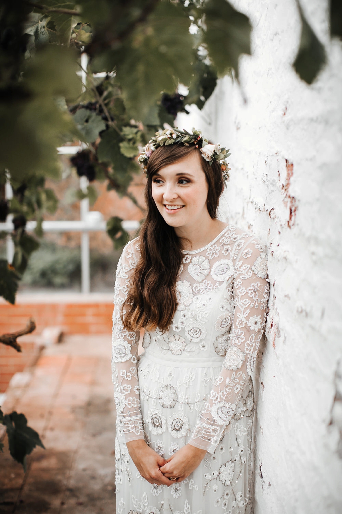 48 A bohemian and botanical inspired wedding with a Needle and Thread dress