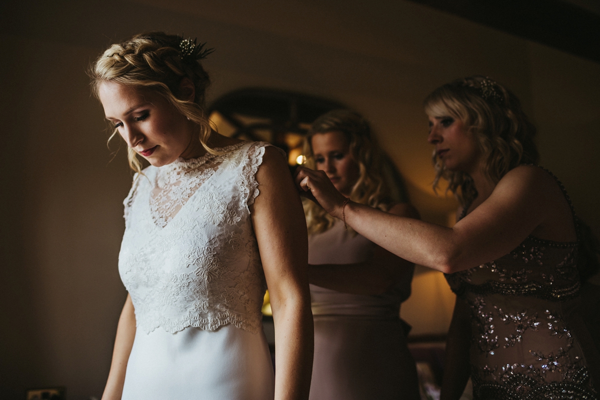 5 A Charlie Brear bride for a country house tipi wedding