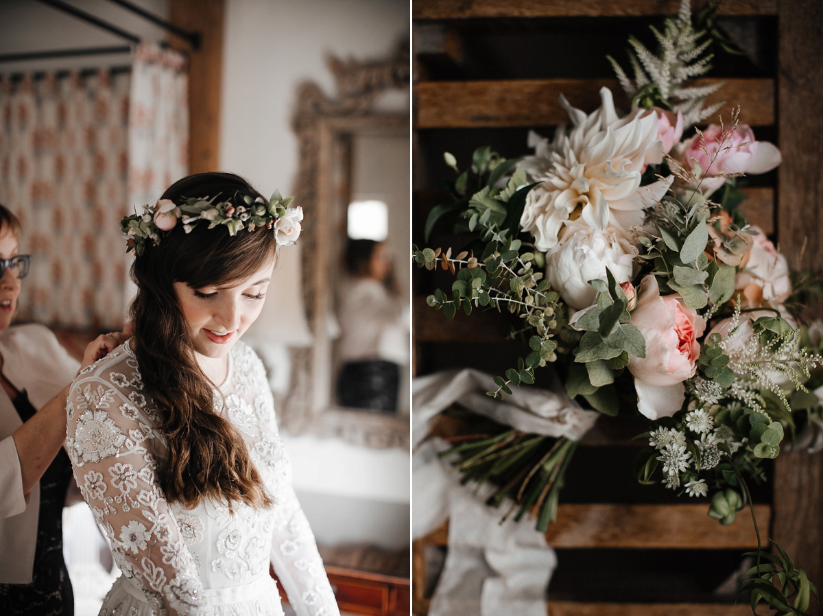 5 A bohemian and botanical inspired wedding with a Needle and Thread dress