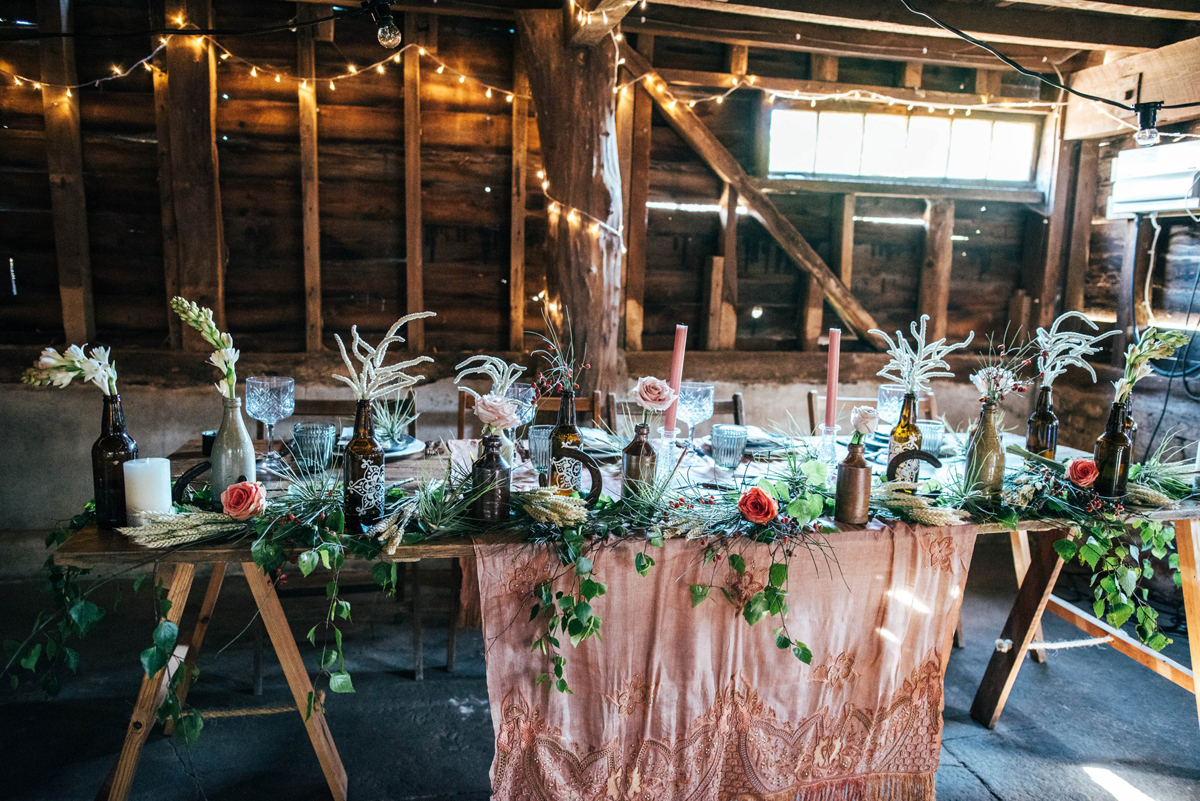 5 Whisky and roses bridal editorial - Whisky and Roses: A Delightful Barn Wedding Editorial 5 Whisky and roses bridal editorial