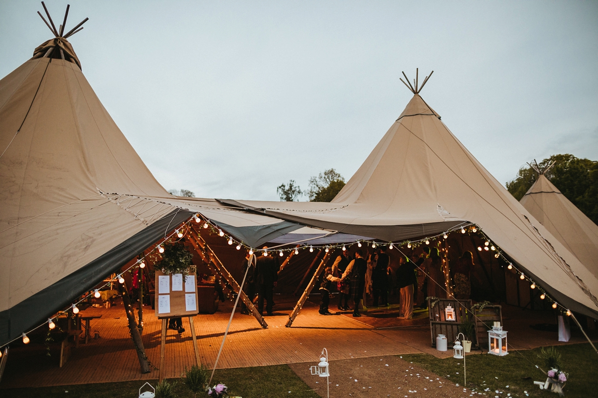 55 A Charlie Brear bride for a country house tipi wedding